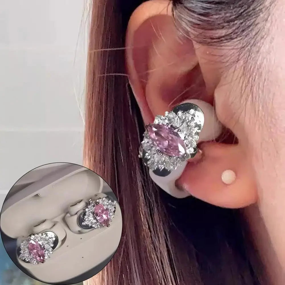 Décor d'Écouteurs en Zirconium Éblouissant - KHEKELY