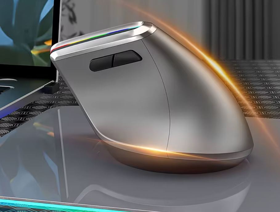 Souris Ergonomique Gaming Sans Fil RGB 8D – Triple Mode (2 Bluetooth + USB), rechargeable