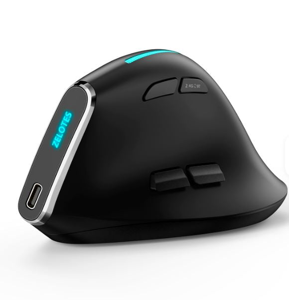 ⭐️⭐️⭐️⭐️⭐️ Souris Ergonomique sans fil, double Bluetooth, multi-connectivité « F-36 », programmable, rechargeable, connectable sur 3 appareils simultanément