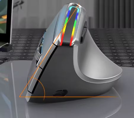Souris Ergonomique Gaming Sans Fil RGB 8D – Triple Mode (2 Bluetooth + USB), rechargeable