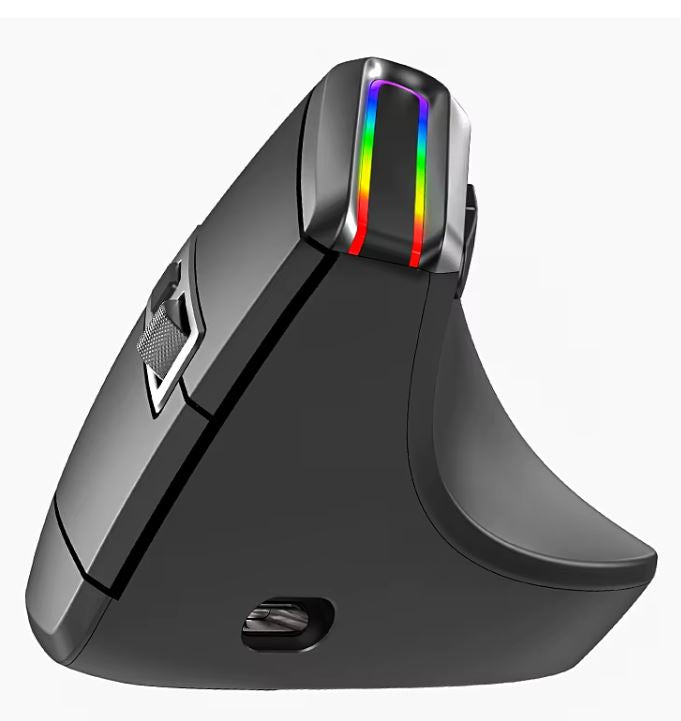 Souris Ergonomique Gaming Sans Fil RGB 8D – Triple Mode (2 Bluetooth + USB), rechargeable