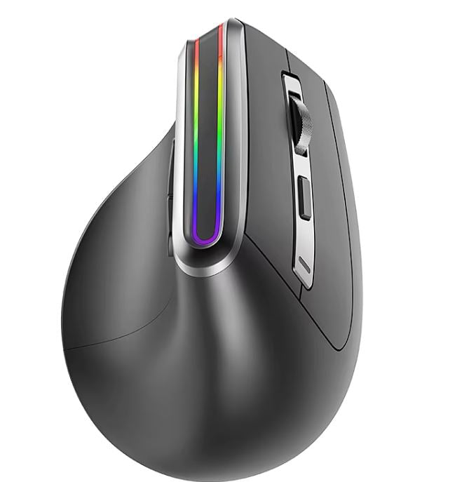 Souris Ergonomique Gaming Sans Fil RGB 8D – Triple Mode (2 Bluetooth + USB), rechargeable
