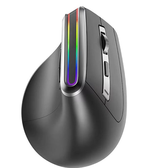 Souris Ergonomique Gaming Sans Fil RGB 8D – Triple Mode (2 Bluetooth + USB), rechargeable