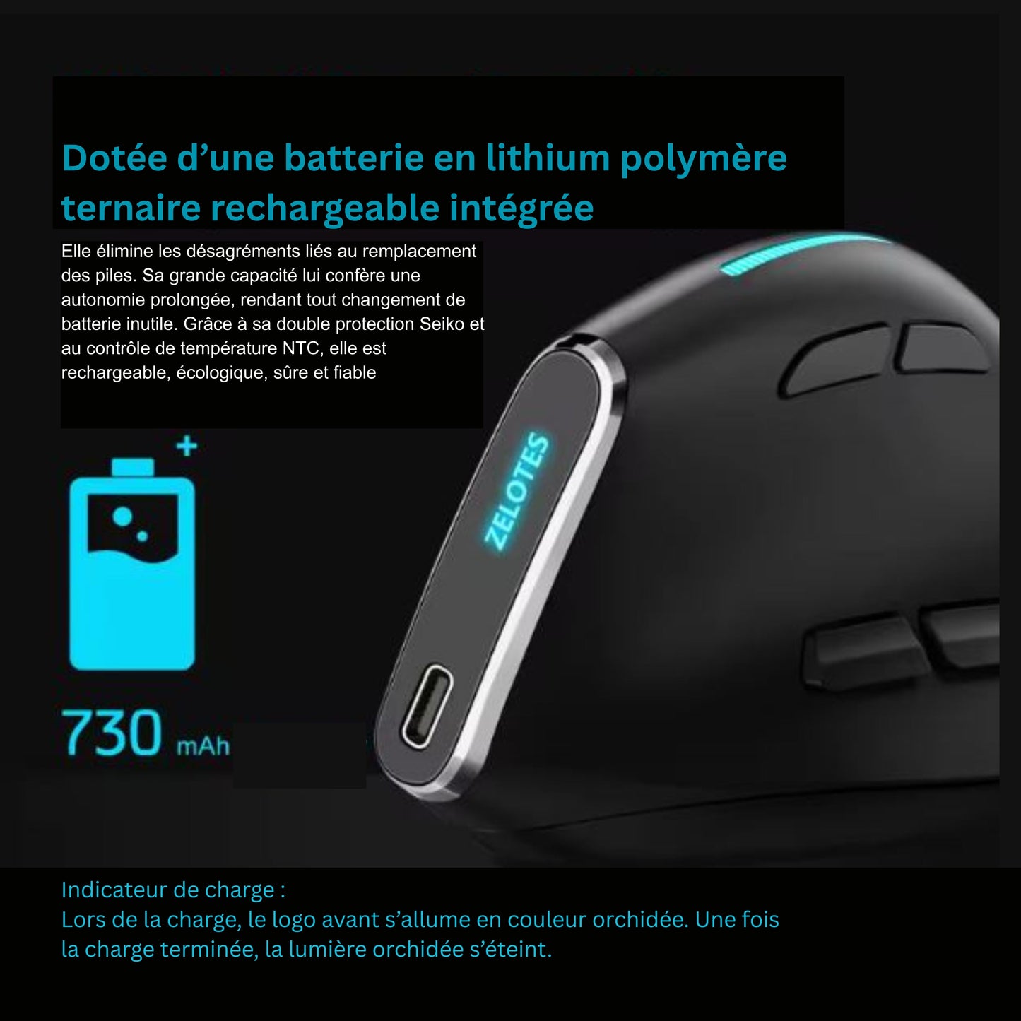 ⭐️⭐️⭐️⭐️⭐️ Souris Ergonomique sans fil, double Bluetooth, multi-connectivité « F-36 », programmable, rechargeable, connectable sur 3 appareils simultanément