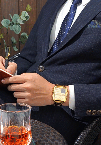 ⭐️⭐️⭐️⭐️⭐️ Montre de Luxe Binbond ORIGINALE unisexe, Chronophage lumineux, étanche 3ATM, en acier inoxydable et quartz, doté de trois cadran fonctionnels, chronomètre et alarme