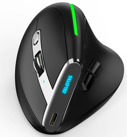 ⭐️⭐️⭐️⭐️⭐️ Souris Ergonomique sans fil, double Bluetooth, multi-connectivité « F-36 », programmable, rechargeable, connectable sur 3 appareils simultanément